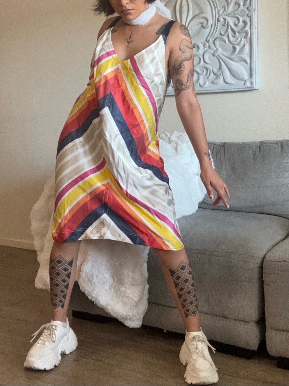 Hippie Colorful Low Cut Dress🌈
